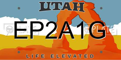 EP2A1G Utah License Plate