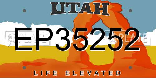 EP35252 Utah License Plate