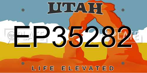 EP35282 Utah License Plate
