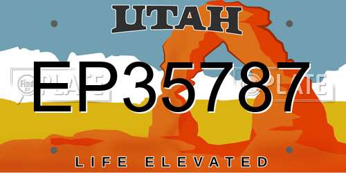 EP35787 Utah License Plate