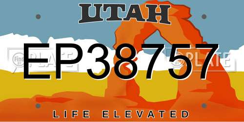 EP38757 Utah License Plate