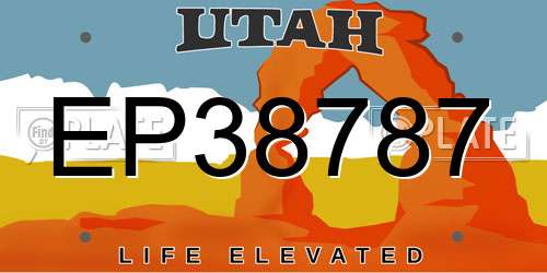 EP38787 Utah License Plate