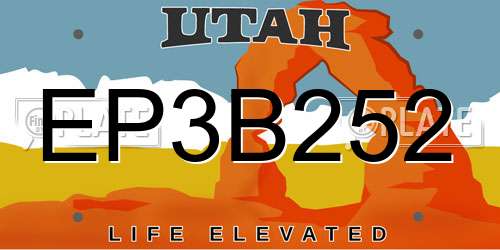 EP3B252 Utah License Plate