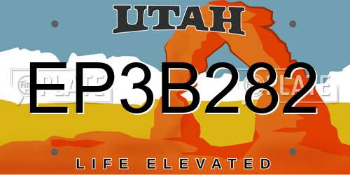 EP3B282 Utah License Plate