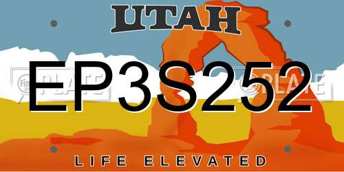 EP3S252 Utah License Plate