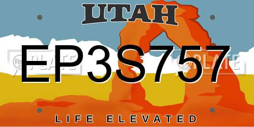 EP3S757 Utah License Plate