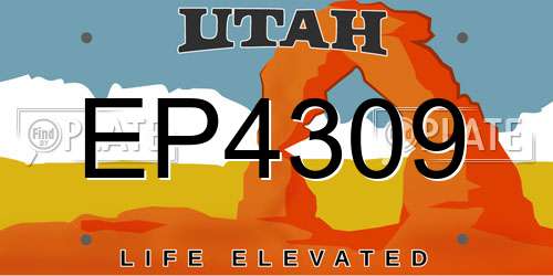 EP4309 Utah License Plate