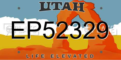 EP52329 Utah License Plate