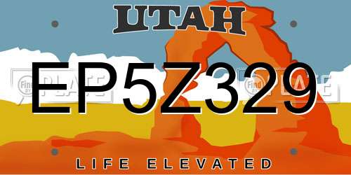 EP5Z329 Utah License Plate