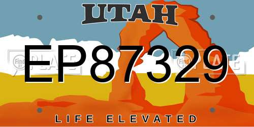 EP87329 Utah License Plate