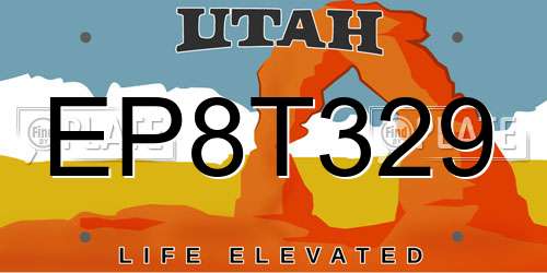 EP8T329 Utah License Plate