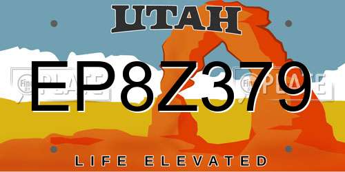 EP8Z379 Utah License Plate