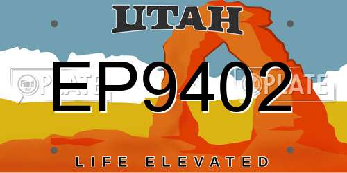 EP9402 Utah License Plate