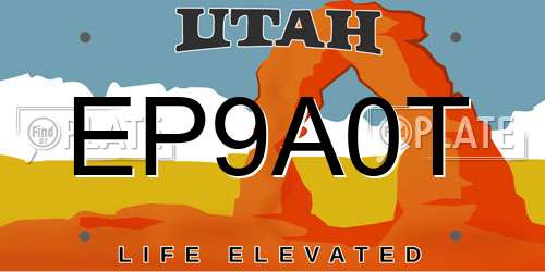 EP9A0T Utah License Plate