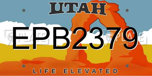 EPB2379 Utah License Plate