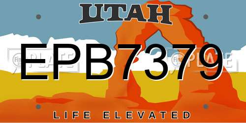 EPB7379 Utah License Plate