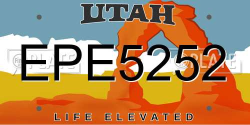 EPE5252 Utah License Plate