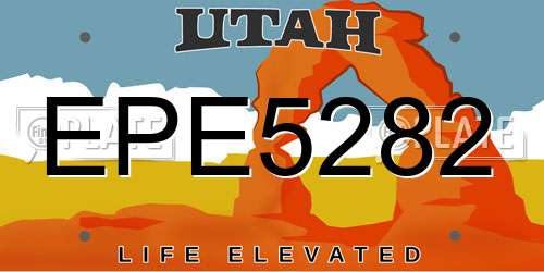 EPE5282 Utah License Plate