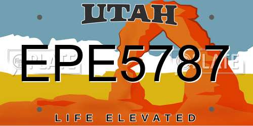 EPE5787 Utah License Plate