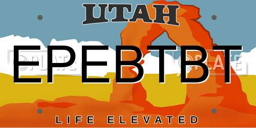 EPEBTBT Utah License Plate