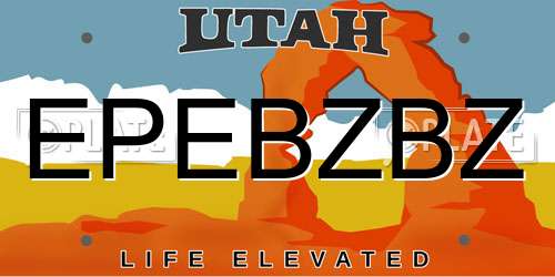 EPEBZBZ Utah License Plate