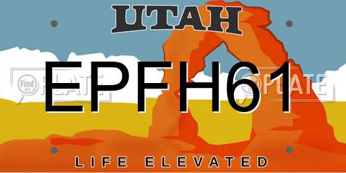 EPFH61 Utah License Plate