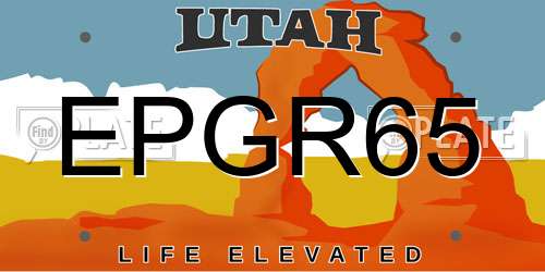 EPGR65 Utah License Plate