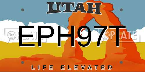 EPH97T Utah License Plate