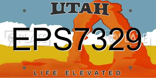 EPS7329 Utah License Plate
