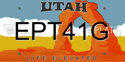 EPT41G Utah License Plate