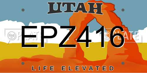 EPZ416 Utah License Plate