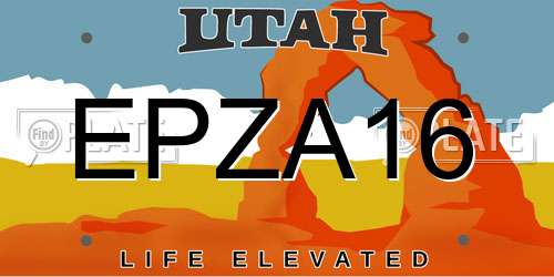 EPZA16 Utah License Plate