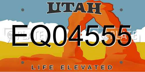 EQ04555 Utah License Plate