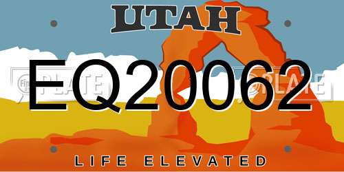 EQ20062 Utah License Plate