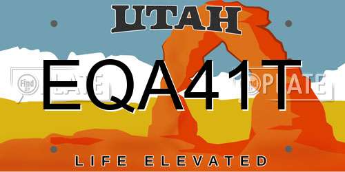 EQA41T Utah License Plate