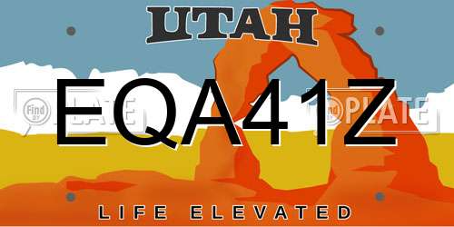 EQA41Z Utah License Plate