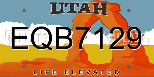 EQB7129 Utah License Plate