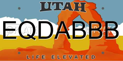 EQDABBB Utah License Plate