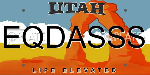 EQDASSS Utah License Plate