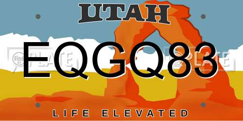 EQGQ83 Utah License Plate