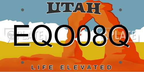 EQO08Q Utah License Plate