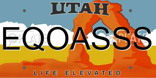 EQOASSS Utah License Plate