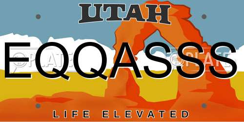EQQASSS Utah License Plate