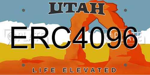 ERC4096 Utah License Plate