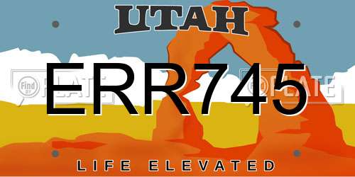 ERR745 Utah License Plate