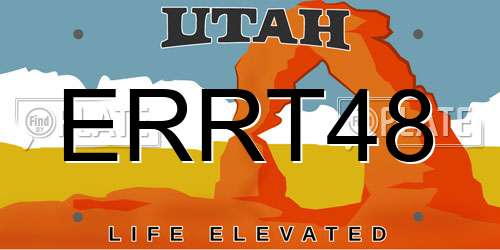 ERRT48 Utah License Plate