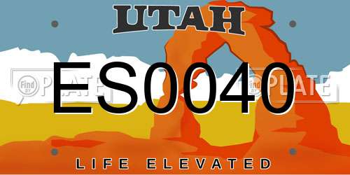 ES0040 Utah License Plate