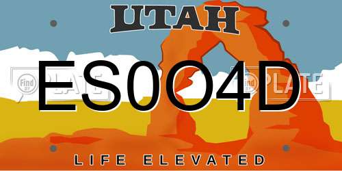 ES0O4D Utah License Plate