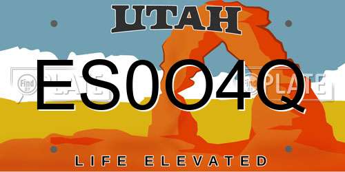 ES0O4Q Utah License Plate