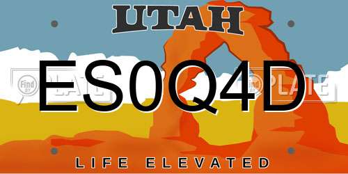 ES0Q4D Utah License Plate